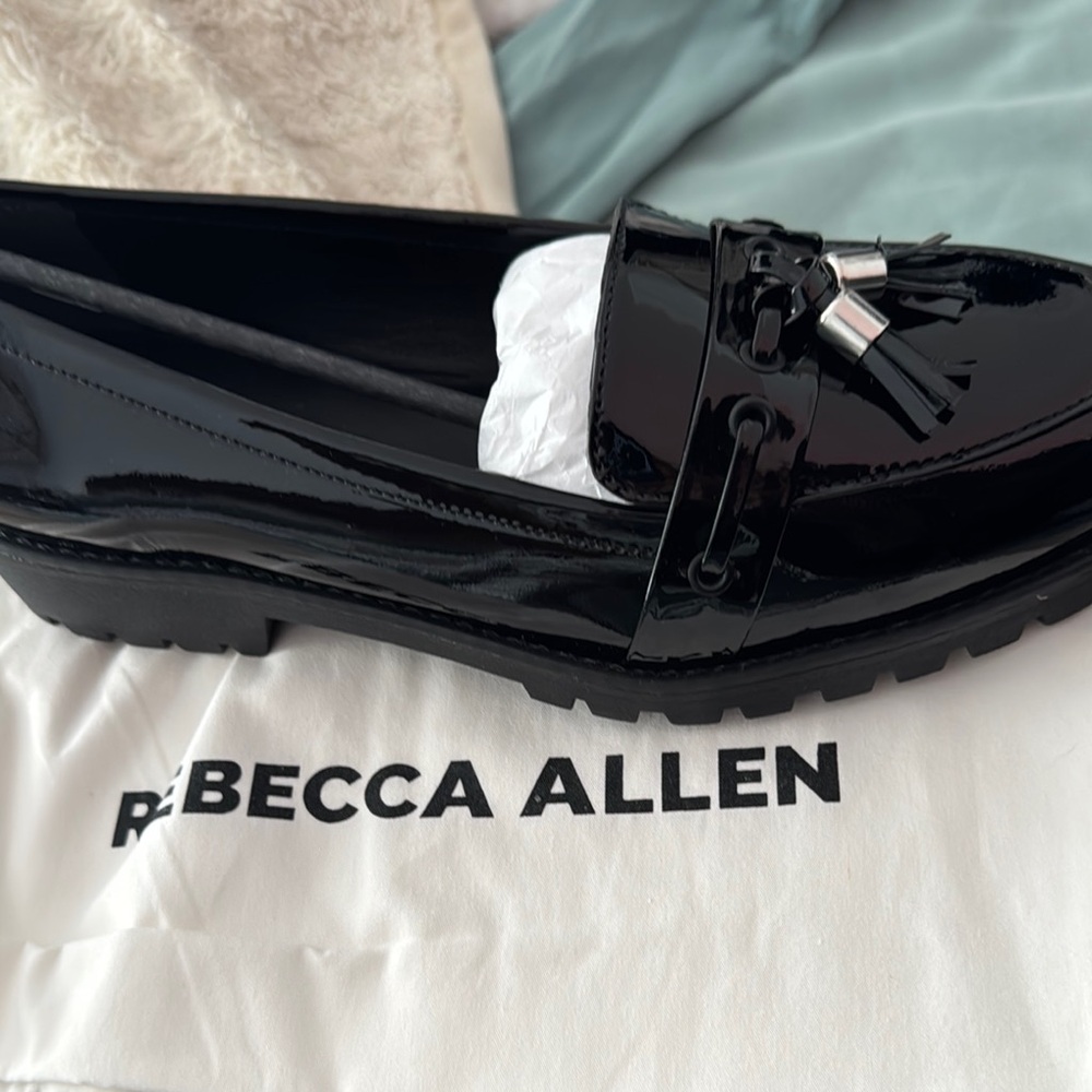 Rebecca Allen Black Patent Leather Loafers